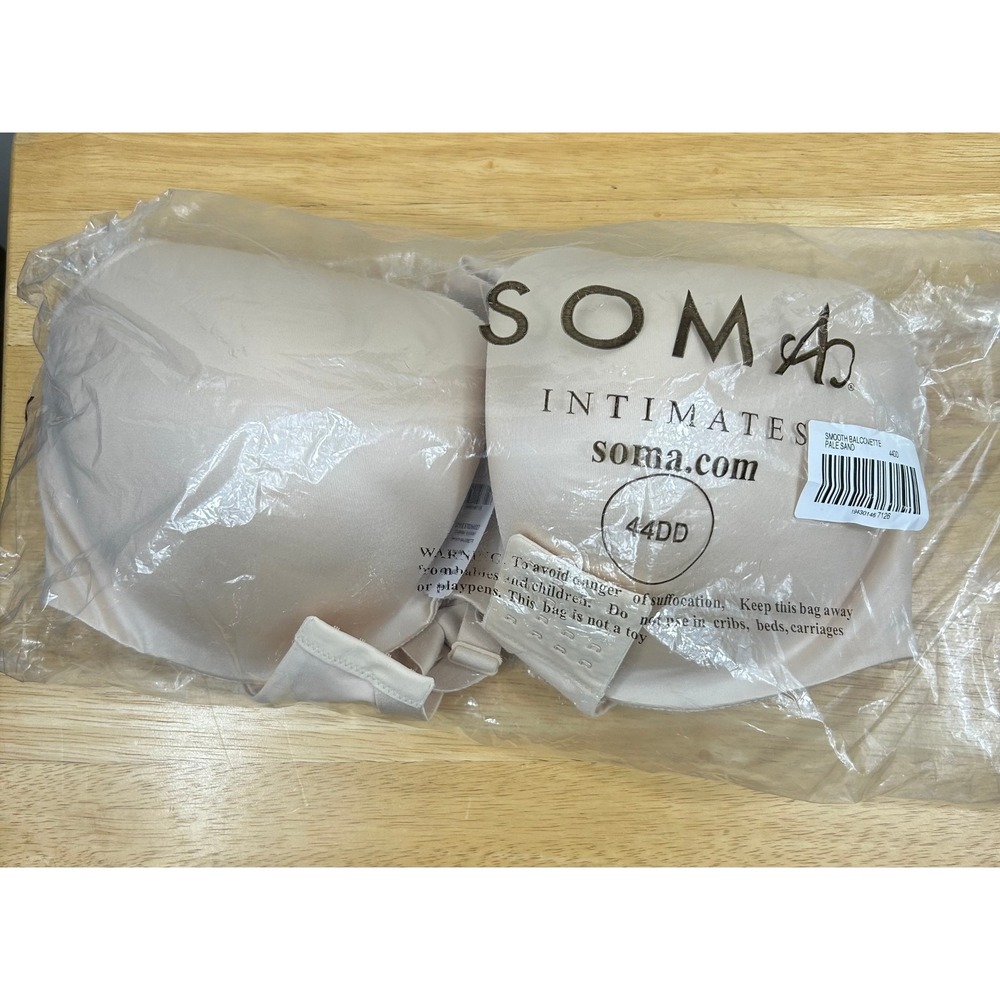Soma Bra 44DD Pale Sand Smooth Balconette Full Coverage NEW SEALED Minimalist